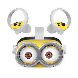 Cute Stickers Skin for Oculus Quest 2,VR Headsets and Controllers Sticker Protective Decal Accessories(Yellow)