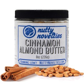 Nutty Novelties Cinnamon Almond Butter - High Protein, Sweet Almond Butter - All-Natural, Light Almond Butter Free of Cholesterol & Preservatives - Pure Almond Butter - 8 Ounces