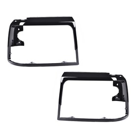 DOTCOM Headlight Door Grille Bezel Assembly, Compatible with Ford Bronco 1992-1996/ Fit Ford F150 F250 F350 1992-1997 Trim Door Passenger & Driver Side 2PCS Black