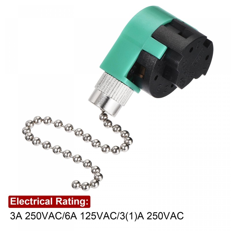 sourcing map Pull Chain Switch 3 Speed 4 Wire Replacement