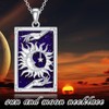 PELOVNY Sun Moon Star Necklace 925 Sterling Silver Tarot Card