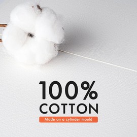 Fuumuui 100% Cotton Watercolour Paper- Updated Version, 22 Sheets A4 Cold Pressed Watercolour Paper Block - 140LB/300GSM Art Paper for Watercolour Gouache Ink