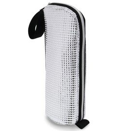 Lunchichi Plastic Bottle Holder, Double-Sided Aluminum Material, For Cold Retention, Sweat Prevention, PET Bottle Cover, Heat Retention, Up to 22.9 fl oz (650 ml) (Black)