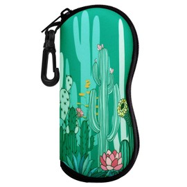 MoKo Glasses Case - [Ultra Lightweight] Neoprene Zip Sunglasses Bag with Belt Clip