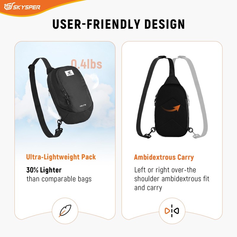 SKYSPER Sling Bag RFID Crossbody Sling Backpack Travel Cross Body