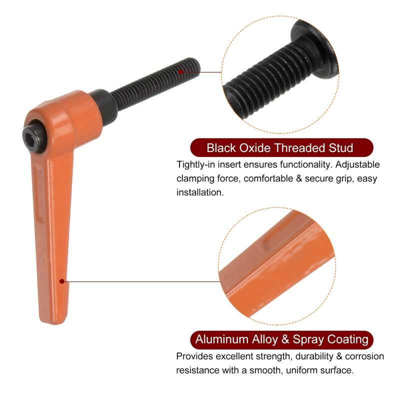 QUARKZMAN Adjustable Clamping Lever Handles M6 x 30 mm Male