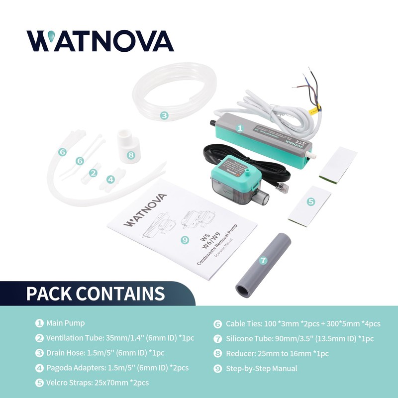 WATNOVA Slim Mini Split Condensate Pump, 4.75 GPH 27 ft