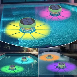 Odupa Solar Floating Pool Lights,RGB Color Changing Pool Floating Light,IPX6 Waterproof Pool Lights for Inground Pools/Bathrooms/Bathtubs/Ponds/Water Parks/Pool Par(2 Pack)