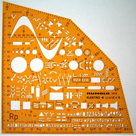 Electrical and Electronic Installation Symbols Drawing Template Stencil – Engineering Drafting Supplies – Layout Plan Schematic Wiring