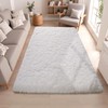 White Rugs for Bedroom 5x7 ft - Ultra Soft Faux