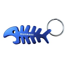 munkees Key Ring Fish Pendant Figurine Bottle Opener, Blue, 34286, blue
