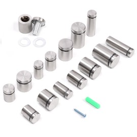 Glarks 12Pcs 19mm x 30mm Stainless Steel Standoff Screws, Sign Standoff Screws Wall Mount Glass Standoff Nails Wall Standoff Holder Advertising Screws for Acrylic Picture Frame (Silver)