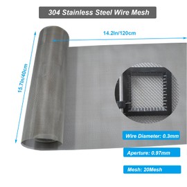 YAGJIA 6PACK 304 Stainless Steel Metal Mesh Screen, 12"x8"(30x21cm) Vent Screen, 20Mesh 1mm Hole Fine Wire Mesh Sheet, Easy to Cut for Air Vent, Door, Window, Cage, Filter and DIY Project