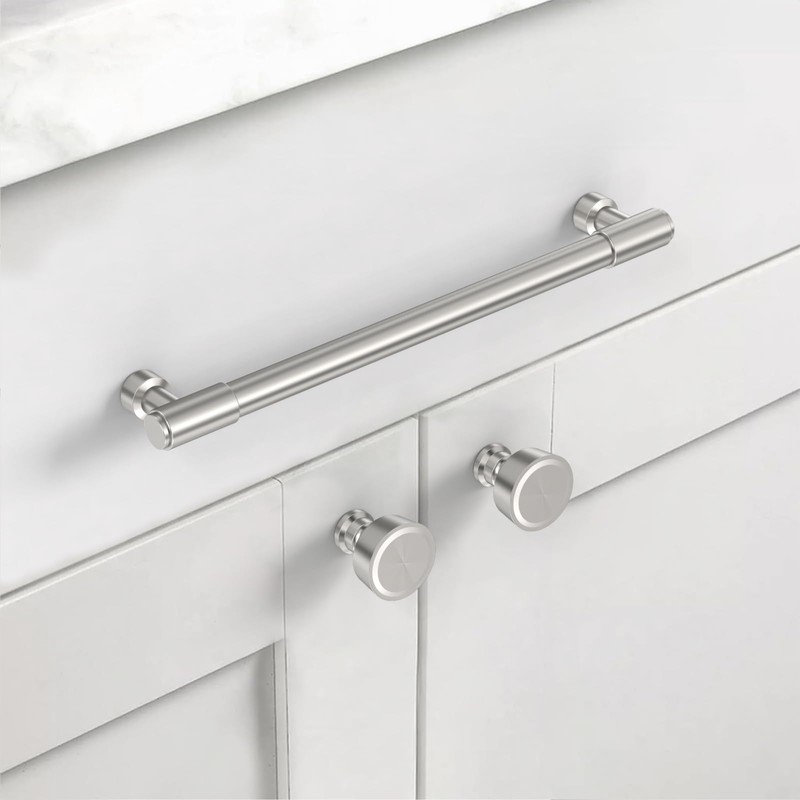 Asidrama 10 Pack 7.5 Inch(192mm) Brushed Satin Nickel Cabinet pulls