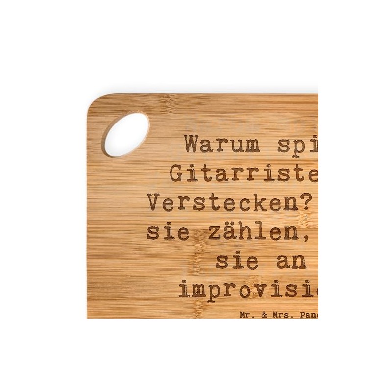 Mr. & Mrs. Panda Bamboo Chopping Board with Saying Guitar
