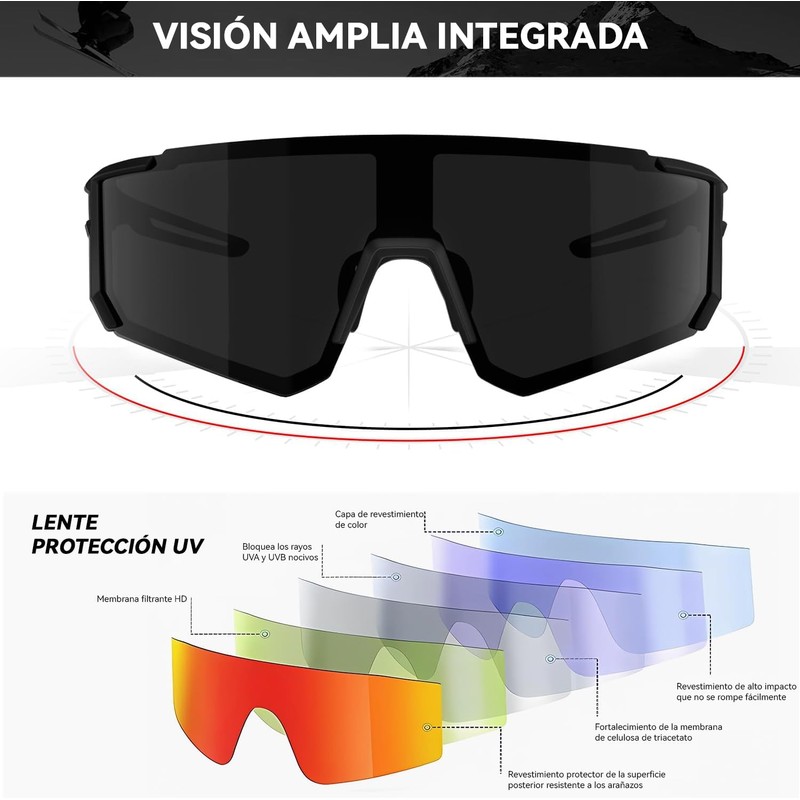 Gafas de Ciclismo Polarizadas HBKUUY con Protección UV400 (Pack de
