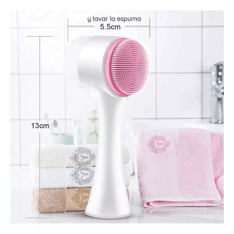 Mafab Cepillo Limpieza Facial Doble Cara Manual Exfoliante Color F