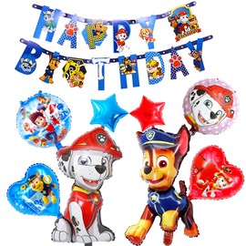 LGUZAKO Birthday Balloons, Birthday Party Decorations 1 Banner 9 Foil Balloons for Boys Girls (each)
