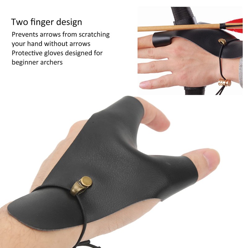 Archery Hand Guard, Protective Breathable Lightweight 2 Finger Protector PU
