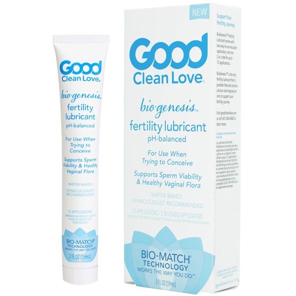 Good Clean Love Biogenesis Fertility-Friendly Lubricant, Water-Based & Paraben-Free Lube, for Women & Couples Trying to Conceive, Safe for Toys, 2 Oz