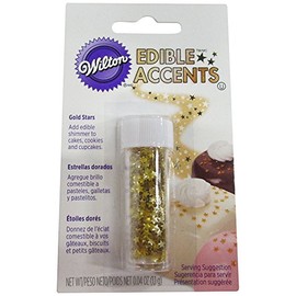 Wilton Edible Gold Glitter Star Sprinkles, Shimmering Sugar Stars for Cakes, Cupcakes, Cookies, Cocktails & Holiday Desserts, Edible Gold Cake Decorations, 0.4 oz.