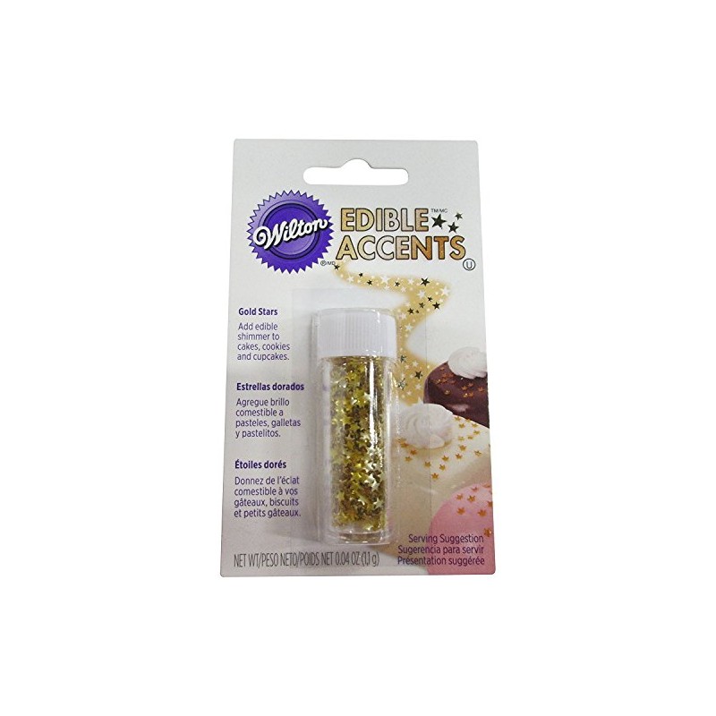 Wilton Edible Gold Glitter Star Sprinkles, Shimmering Sugar Stars for