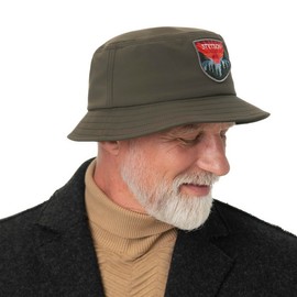 Stetson Jersey Bucket Fabric Hat - Plain Hat with Patch - Crushable - Fishing Hat with UV Protection - Unisex - All Year Round - Women/Men, olive, M