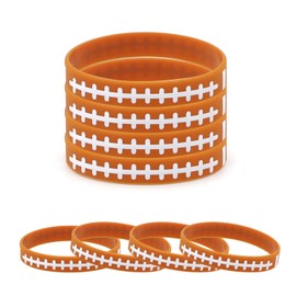 Dohia Football Party Silicone Bracelets Sport Themed Party Accessories Football Birthday Theme Silicone Wristbands for Football Sport Themed Birthday Party Decorations ST3-GLQGJSH