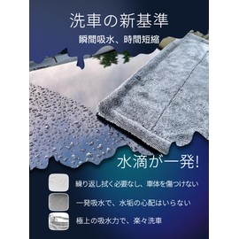 SHSCLY Microfiber Car Wash Towel, Super Absorbent Dryer Cloth, Double Sided, Large, Thick, Gray, 35.4 x 23.6 inches (90 x 60 cm), 1 Piece