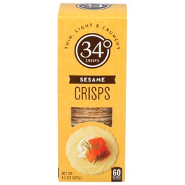 34 Degrees Crisps | Sesame Crisps | Thin, Light & Crunchy Crisps, Single Pack (4.5oz)