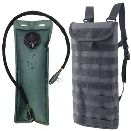 EASY BW Tactical MOLLE Hydration Pack Carrier Backpack with 3L Water Bladder for Outdoor Sports, Grey