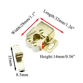 Hahiyo Double Roller Catch Door Latch Shorter Foot Cold Rolled Steel Stay Put Smooth Close No Squeak Noise Cold Air No Enter Easy Position Sturdy Spring for Kitchen Closet with Screws 9sets Gold