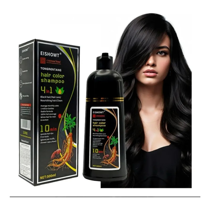 Shampoo Negro Para Teñir Canas Eishowt 500 Ml