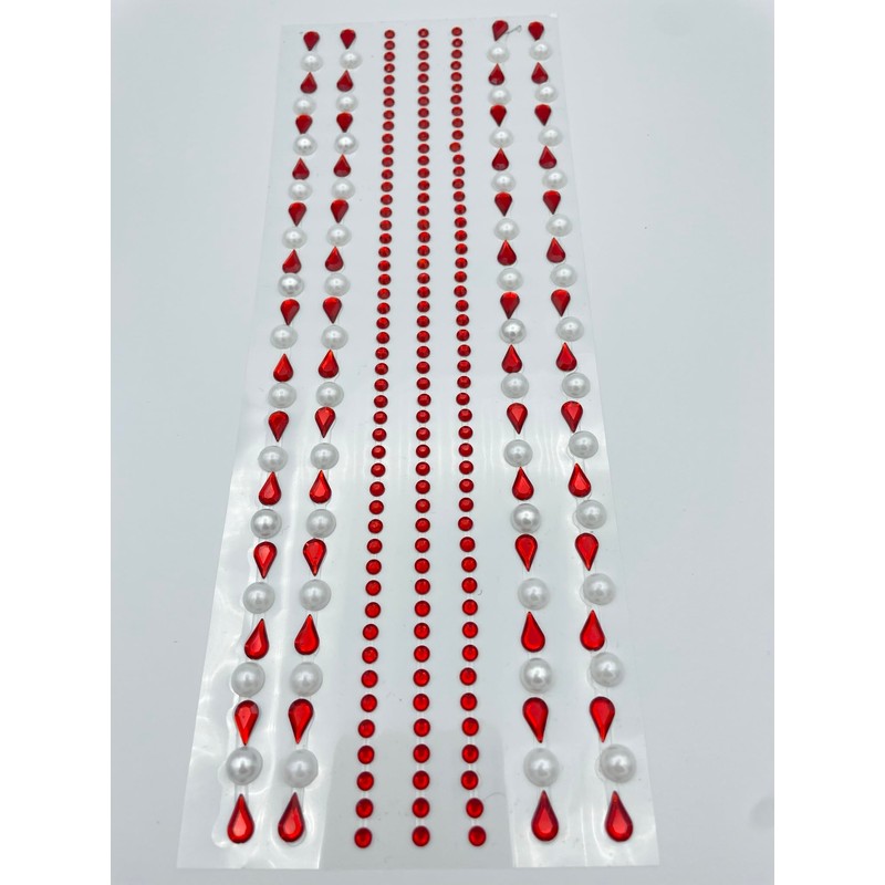 Syntego Assorted 26cm Red Self Adhesive Acrylic Teardrop Gems and
