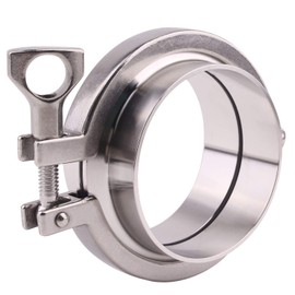 DERNORD Stainless Steel Tri-clamp (Tri-clover Clamp) + 2 Pcs SUS304 Sanitary Pipe Weld Ferrule + FKM Gasket (3 Inch)