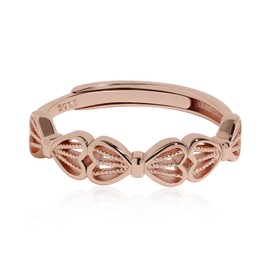 Meissa Adjustable Gold Statement Rings for Women Dainty Infinite Bow Tie Thumb Rings Handmade Birthday Christmas Jewellery for Girls Daughter Granddaughter, Rose Gold