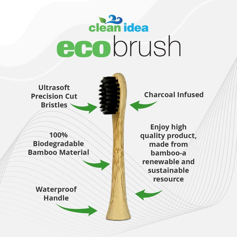 Clean Idea Electric Toothbrush Replacement Heads 4pk – Charcoal Infused