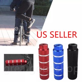 Unbranded 2pcs MTB BMX Bike Alloy Foot Stunt Pegs Footrest Lever Cylinder Grip 3/8'' Axle - Blue