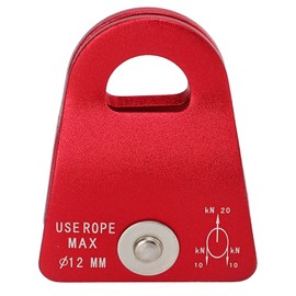20KN Climbing Pulley Aluminum Mg Alloy Downhill Side Plate Single Pulley for Mountaineering Skiing Red