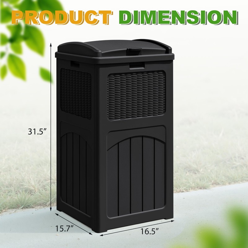 Greesum 33 Package Delivery Box for Outside, Waterproof Resin Garbage