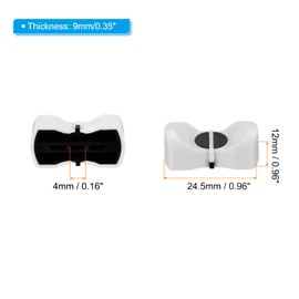 PATIKIL Console Mixer Slider Fader Knob Cap Touch Sensitive Slider Insert Shaft 24.5x12x9mm ABS White for Potentiometer Pack of 5