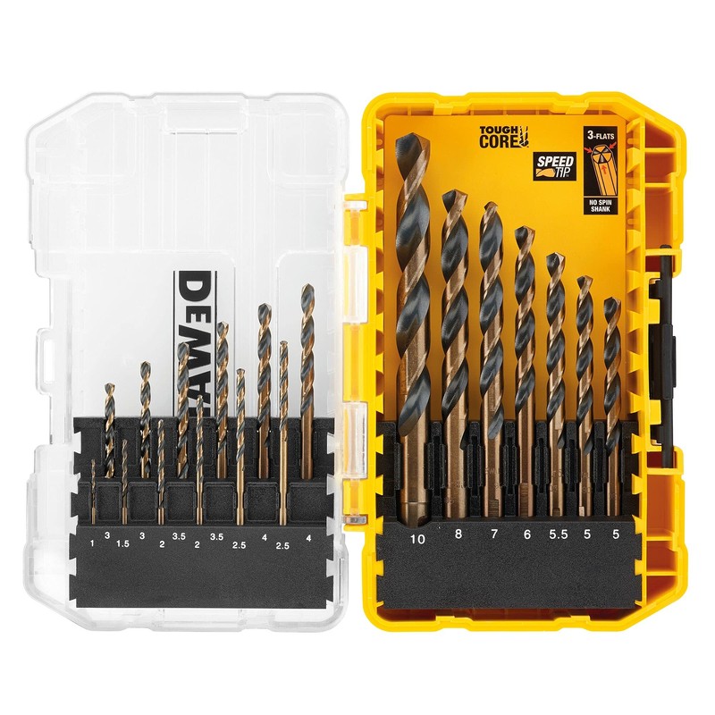 DEWALT DEWDT70728QZ 19PC HSS BLACK AND GOLD DRILL SET, Black/Yellow,