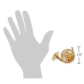 The Bridge Collection 1.5" Miniature Gold Brass French Horn Pin - Musical Instrument Lapel Pin - Mini Trumpet Collectible - Gift for Musicians - Gift For Music Teacher - Stylish Music Pin