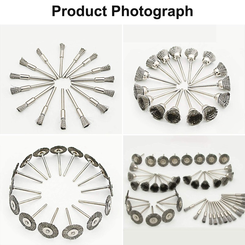 45 Wire Brush Set, Cup Brush, Drill, Stainless Steel Brush