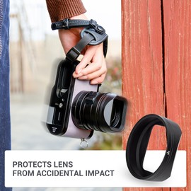 Metal Square Lens Hood for Leica Q3 43 & Q3 Digital Camera, Aluminum Alloy Lens Hood Shade Protector Q3 43 Accessories Not Affect Macro Mode (Compatible with Leica Original Lens Cap)