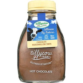 Silly Cow Farms Marshmallow Swirl Hot Chocolate | Gluten-Free | Non-GMO | Hot Cocoa Mix with Dutch Processed Cocoa Powder | Made with Real Ingredients, 16.9 oz Glass Bottle (Pack of 1)