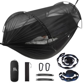 Miztli Camping Hammock -Portable Hammock w/Spacious Net & Tree Straps w/Adjutable Loops,Double and Single Hammock for Outdoor, Hiking, and Travel