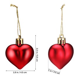 EXCEART 48pcs Plastic Heart Tree Hanging Ornaments Valentine's Day Wedding Christmas Home Decor