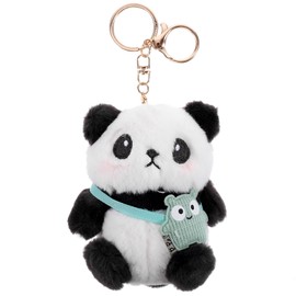 LOGOFUN Plush Panda Keychain and Pendant - Stuffed Panda Doll Keyring for Kids and Adults - Birthday Gifts