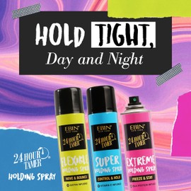 EBIN NEW YORK 24 Hour Tamer Intense Holding Spray - Freeze & Stay 1.94oz/ 80ml | Tames Frizz & Flyaway, Gives High Shine & Volume, All Day Hold